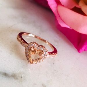 Rose Gold plated Morganite Heart Ring